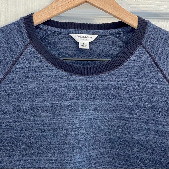 Calvin Klein Blue Knit Slim Fit Sweatshirt size L - Picture 5 of 9